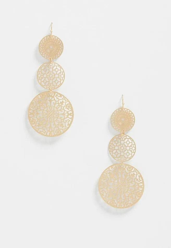 3 Tier Medallion Drop Earring Women Maurices Jewelry