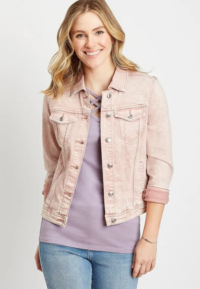 Acid Wash Denim Jacket Women Maurices Tops