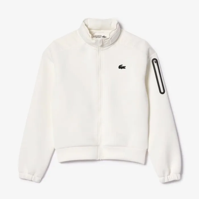 Activewear Women Lacoste Women039s Loose Fit ZipUp Sweatshirt White 70v