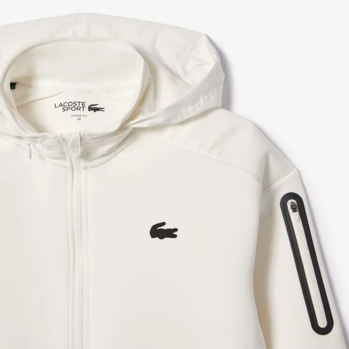Activewear Women Lacoste Women039s Loose Fit ZipUp Sweatshirt White 70v
