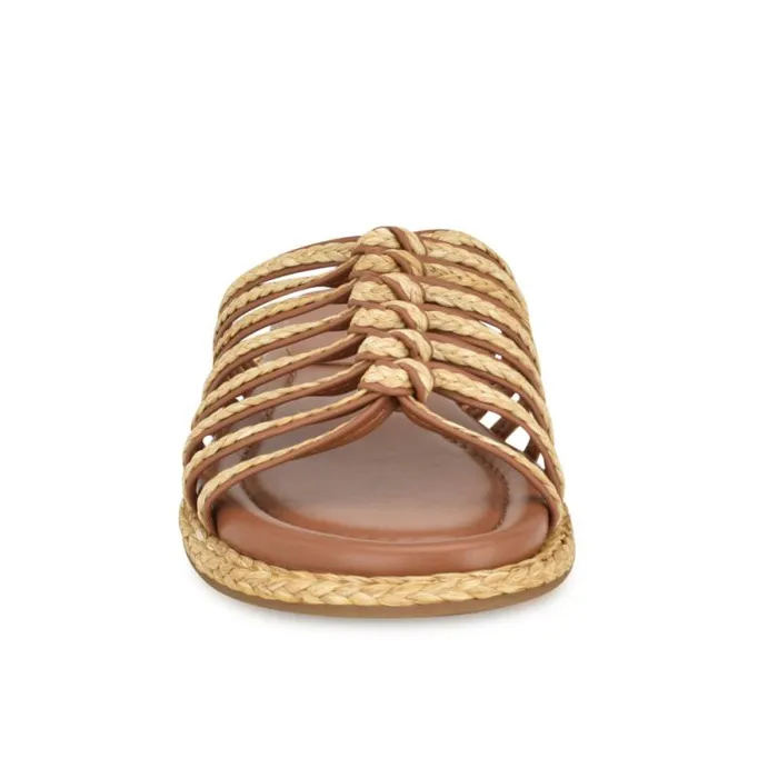 Adila Flat Espadrille Sandals Brown Raffia Women Nine West Sandals Adila Flat Espadrille Sandals Brown Raffia Women Nine West Sandals