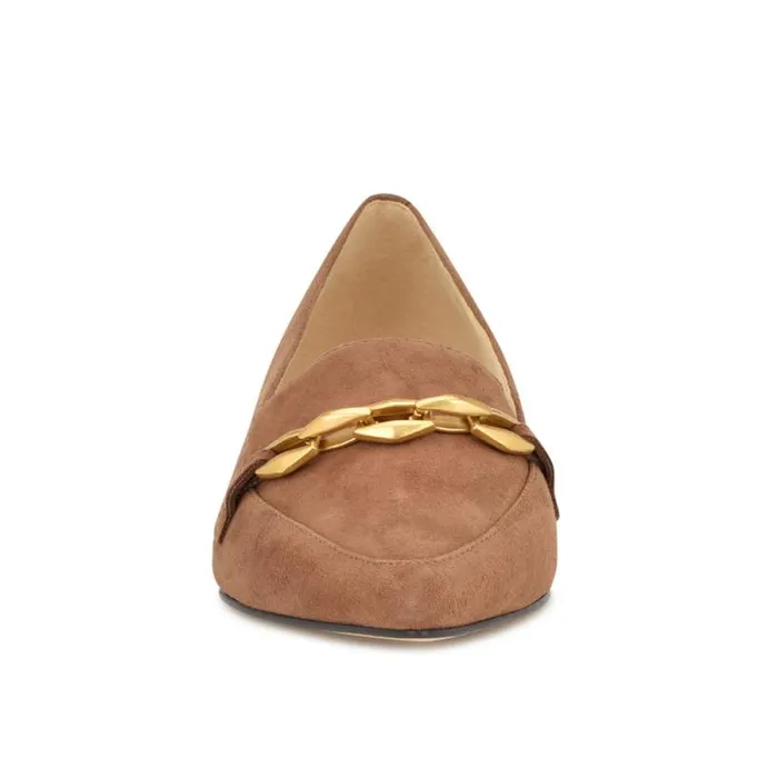 Ahara Chain Flats Brown Suede Women Nine West Flats Ahara Chain Flats Brown Suede Women Nine West Flats