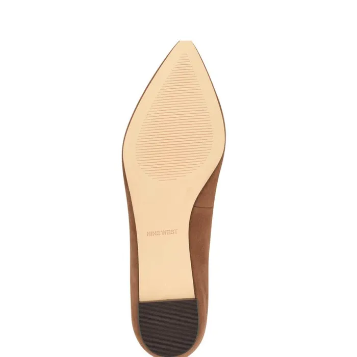 Ahara Chain Flats Brown Suede Women Nine West Flats Ahara Chain Flats Brown Suede Women Nine West Flats