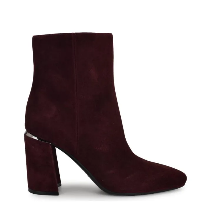 Ailet 92159 Square Toe Booties Red Suede Women Nine West Boots and Booties