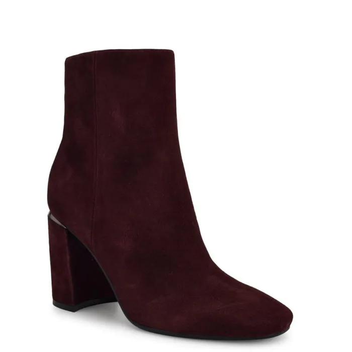 Ailet 92159 Square Toe Booties Red Suede Women Nine West Boots and Booties Ailet 92159 Square Toe Booties Red Suede Women Nine West Boots and Booties