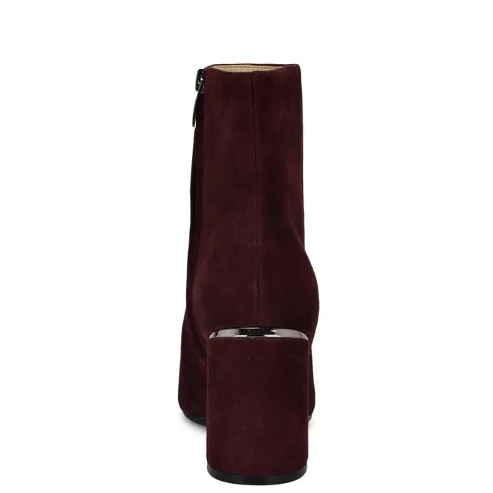 Ailet 92159 Square Toe Booties Red Suede Women Nine West Boots and Booties Ailet 92159 Square Toe Booties Red Suede Women Nine West Boots and Booties