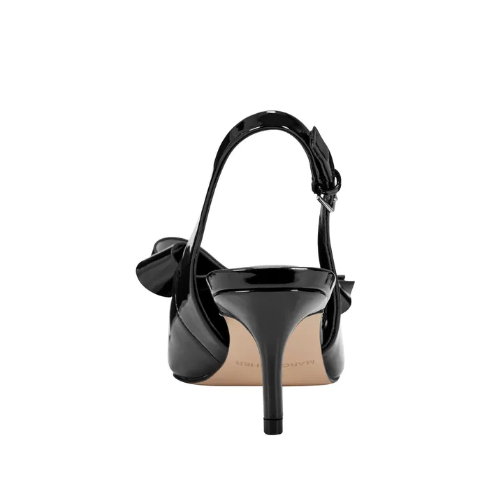Allon Bow Slingback Pump Black Patent Heels and Pumps Marc Fisher Women