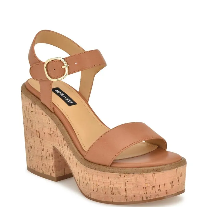 Amye Ankle Strap Wedge Sandals Brown Women Nine West Sandals Amye Ankle Strap Wedge Sandals Brown Women Nine West Sandals