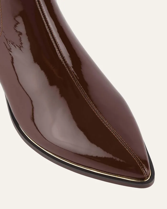 ANKLE BOOTS Women River flat ankle boots dark choc crinkle patent jomercer ANKLE BOOTS Women River flat ankle boots dark choc crinkle patent jomercer