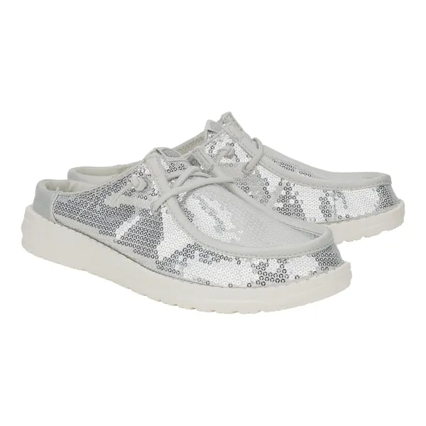 Apparel Wendy Slip Sequin White Mules heydude