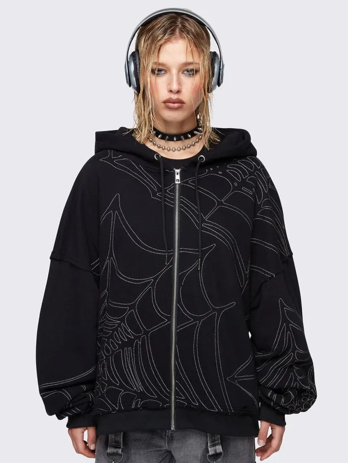 Arachnid Zip Up Hoodie Women Minga London Sweatshirts and Hoodies