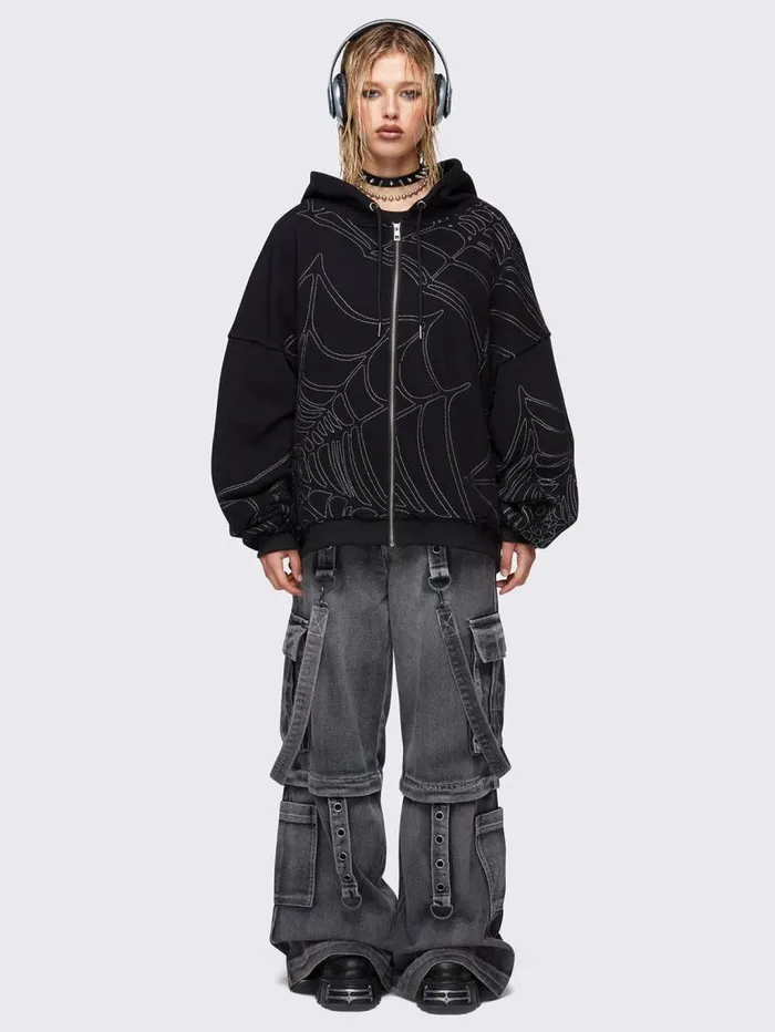 Arachnid Zip Up Hoodie Women Minga London Sweatshirts and Hoodies