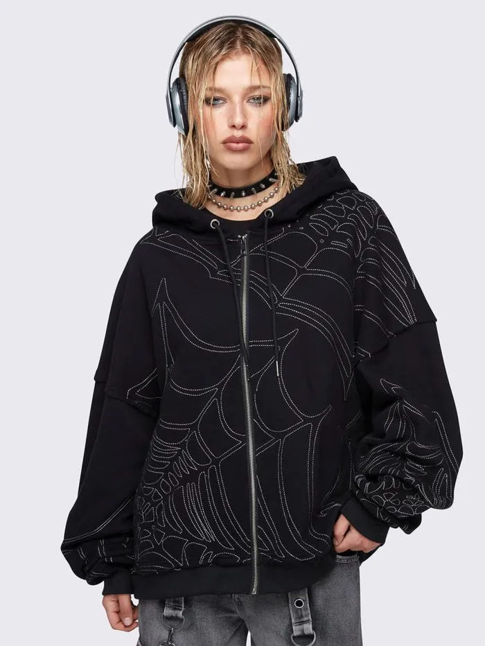 Arachnid Zip Up Hoodie Women Minga London Sweatshirts and Hoodies