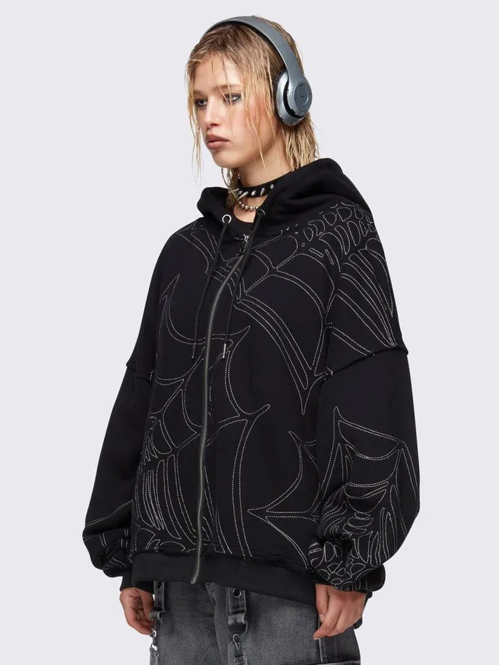 Arachnid Zip Up Hoodie Women Minga London Sweatshirts and Hoodies