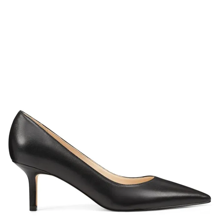 Arlene Pointy Toe Pumps Black Leather Women Nine West Heels