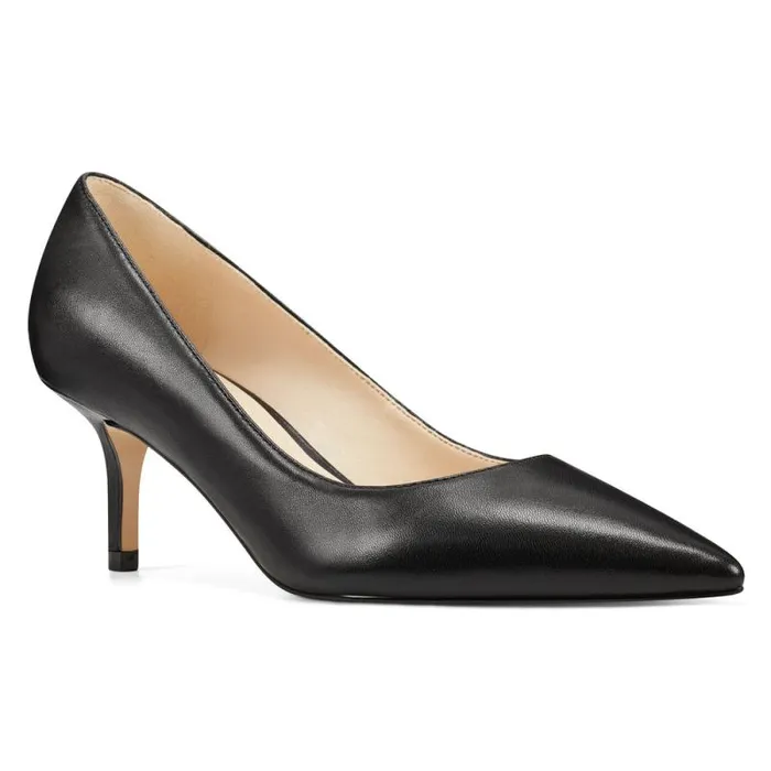Arlene Pointy Toe Pumps Black Leather Women Nine West Heels Arlene Pointy Toe Pumps Black Leather Women Nine West Heels