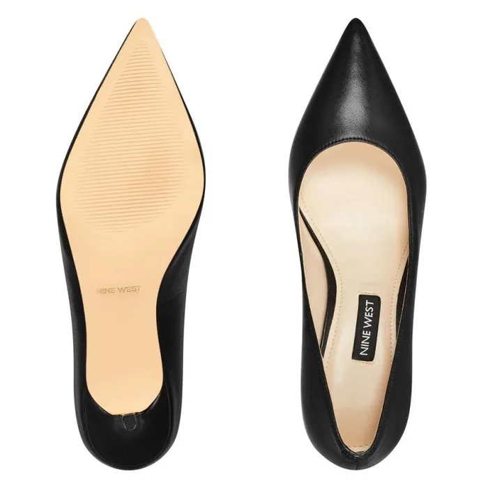Arlene Pointy Toe Pumps Black Leather Women Nine West Heels Arlene Pointy Toe Pumps Black Leather Women Nine West Heels