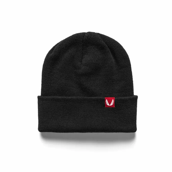 ASRV Hats and Headwear Men Essential Beanie Blackred