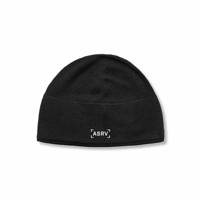ASRV Hats and Headwear Men Merino Wool Skull Cap Black 034bracket034