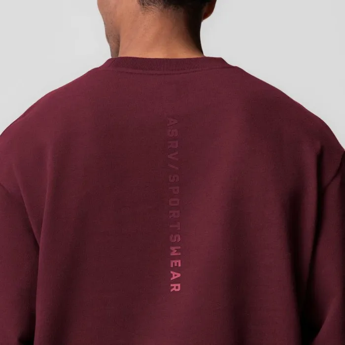 ASRV Hoodies and Sweatshirts Men Herringbone Terry Crewneck Crimson Red