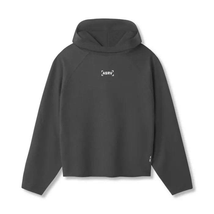 ASRV Hoodies and Sweatshirts Men MicroTerry Raw Hem Hoodie Space Grey