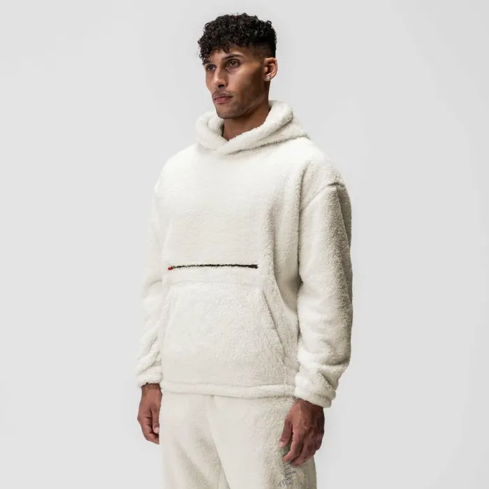 ASRV Hoodies and Sweatshirts Men Sherpa Recovery Hoodie Ivory Creamblack
