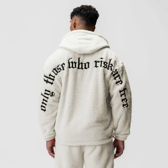 ASRV Hoodies and Sweatshirts Men Sherpa Recovery Hoodie Ivory Creamblack