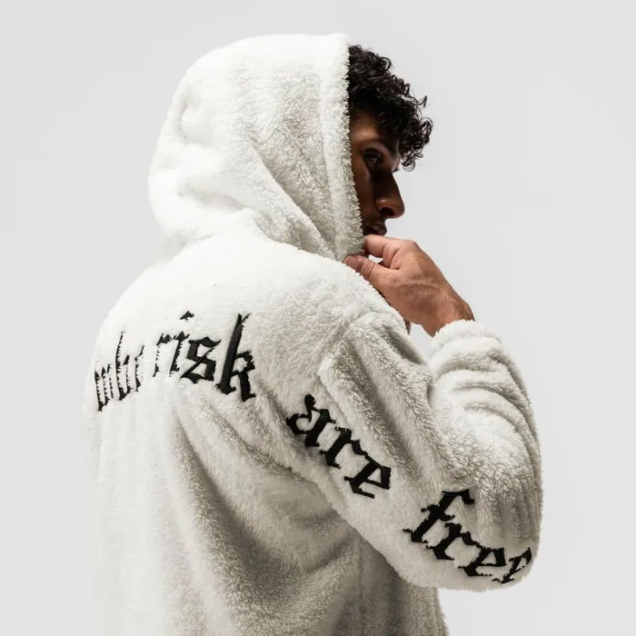 ASRV Hoodies and Sweatshirts Men Sherpa Recovery Hoodie Ivory Creamblack
