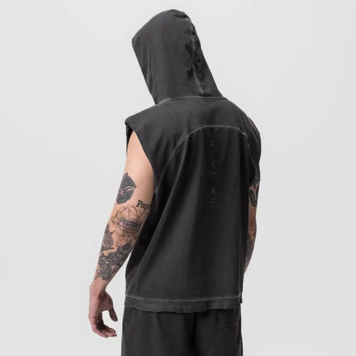 ASRV Hoodies and Sweatshirts Men Tech Essential Cutoff Hoodie Faded Grey
