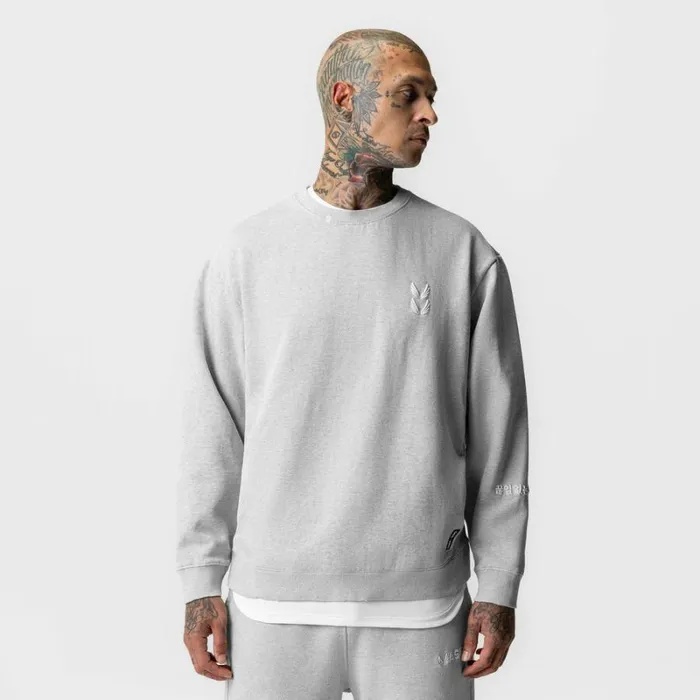 ASRV Hoodies and Sweatshirts Men Tech Essential Distressed Crewneck Heather Grey ASRV Hoodies and Sweatshirts Men Tech Essential Distressed Crewneck Heather Grey