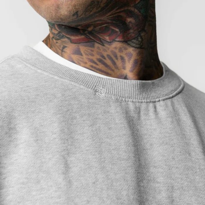 ASRV Hoodies and Sweatshirts Men Tech Essential Distressed Crewneck Heather Grey ASRV Hoodies and Sweatshirts Men Tech Essential Distressed Crewneck Heather Grey
