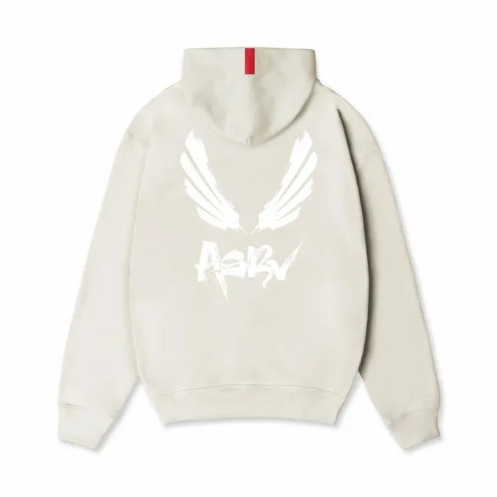 ASRV Hoodies and Sweatshirts Men TechTerry Zip Pocket Hoodie Stonewhite 034brush Wingsasrv034