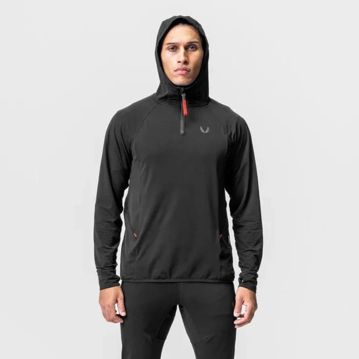 ASRV Hoodies and Sweatshirts Men Thermal Training Hoodie Black