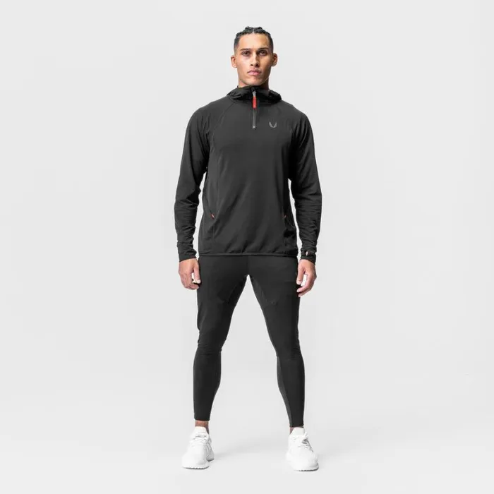 ASRV Hoodies and Sweatshirts Men Thermal Training Hoodie Black