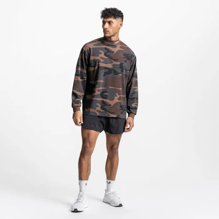 ASRV Long Sleeves Men CottonPlus Mock Neck Long Sleeve Rust Camo