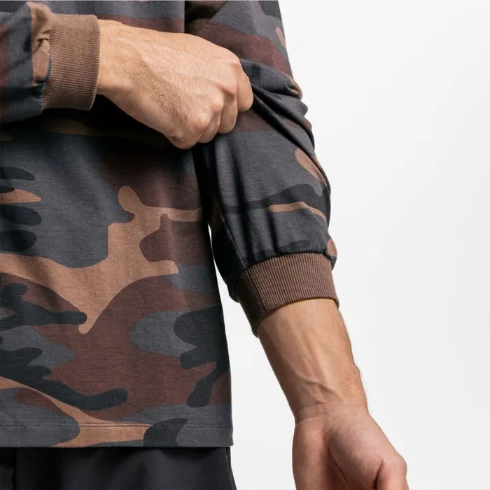 ASRV Long Sleeves Men CottonPlus Mock Neck Long Sleeve Rust Camo