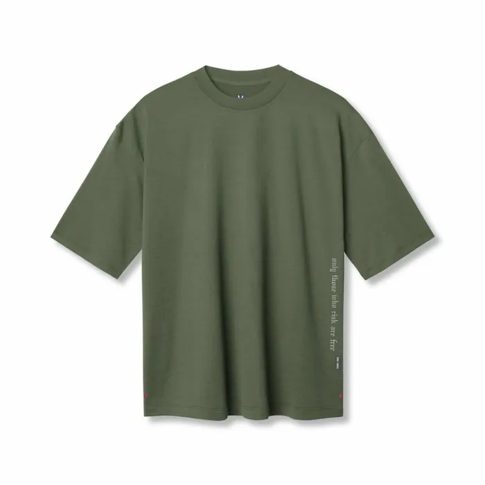 ASRV Short Sleeves Men 3DLite 20 Lycra 34Sleeve Oversized Tee Olive 034otwr034