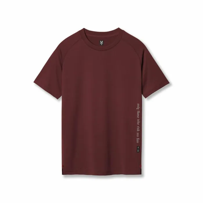 ASRV Short Sleeves Men 3DLite 20 Lycra Fitted Tee Crimson 034otwr034