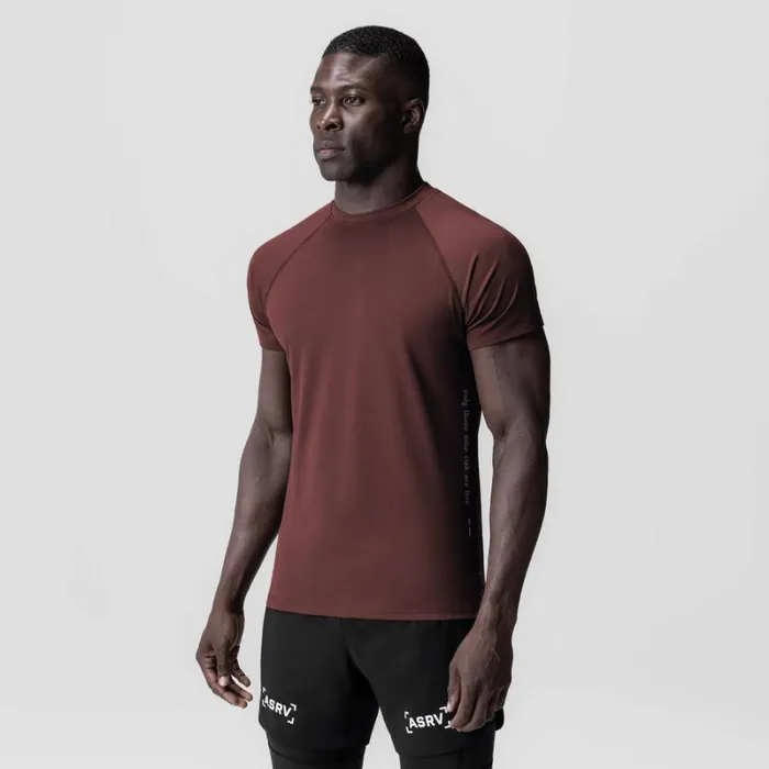 ASRV Short Sleeves Men 3DLite 20 Lycra Fitted Tee Crimson 034otwr034