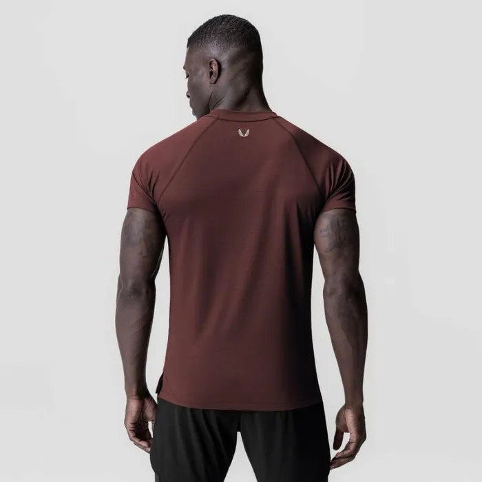ASRV Short Sleeves Men 3DLite 20 Lycra Fitted Tee Crimson 034otwr034