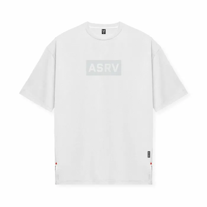 ASRV Short Sleeves Men AeroSilver Oversized Tee White 034box Logo034