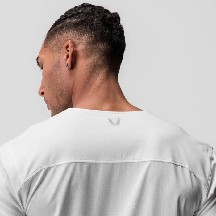 ASRV Short Sleeves Men CottonPlus Standard Mesh Back Tee White