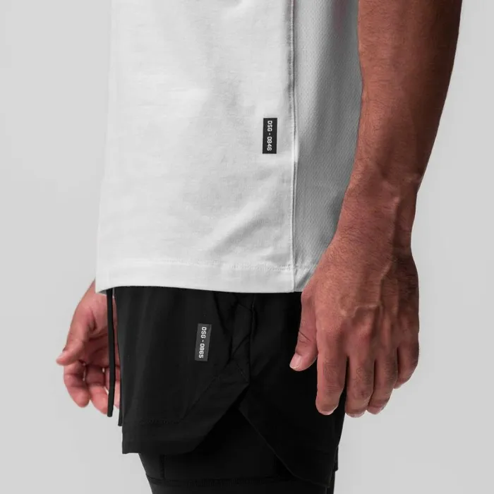 ASRV Short Sleeves Men CottonPlus Standard Mesh Back Tee White