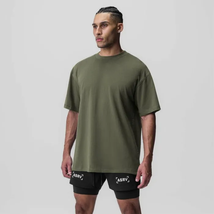 ASRV Short Sleeves Men Supima Oversized Tee Olive