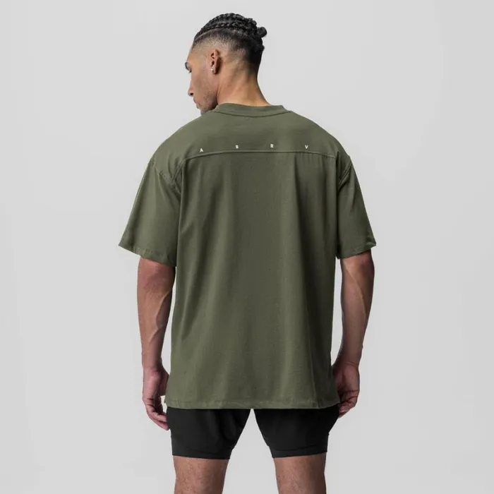 ASRV Short Sleeves Men Supima Oversized Tee Olive