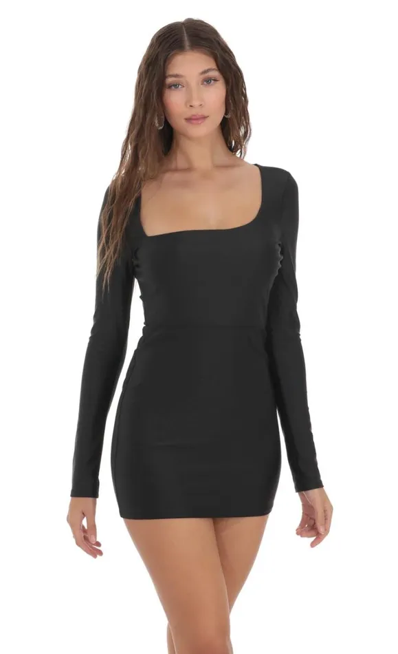Asymmetrical Neckline Bodycon Dress Black Women LUCY IN THE SKY Mini Dresses Asymmetrical Neckline Bodycon Dress Black Women LUCY IN THE SKY Mini Dresses
