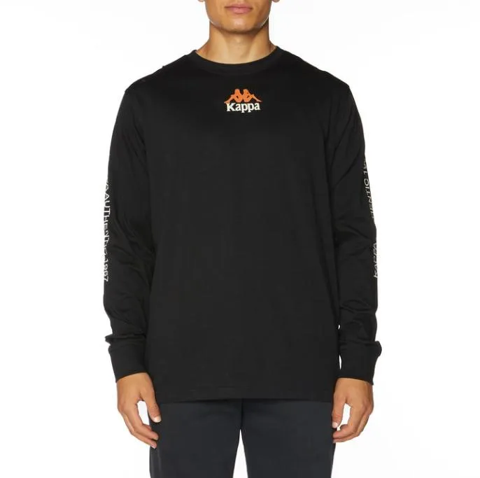 Authentic Llevar Longsleeves 8211 Black Black Men Kappa TShirts