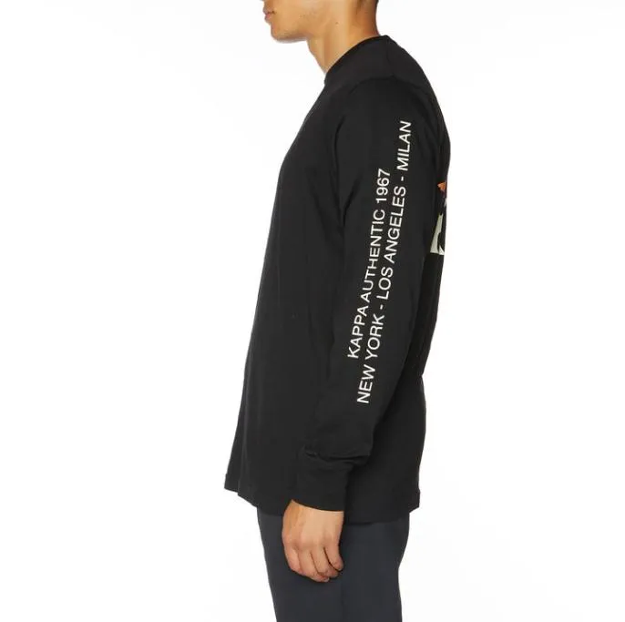 Authentic Llevar Longsleeves 8211 Black Black Men Kappa TShirts