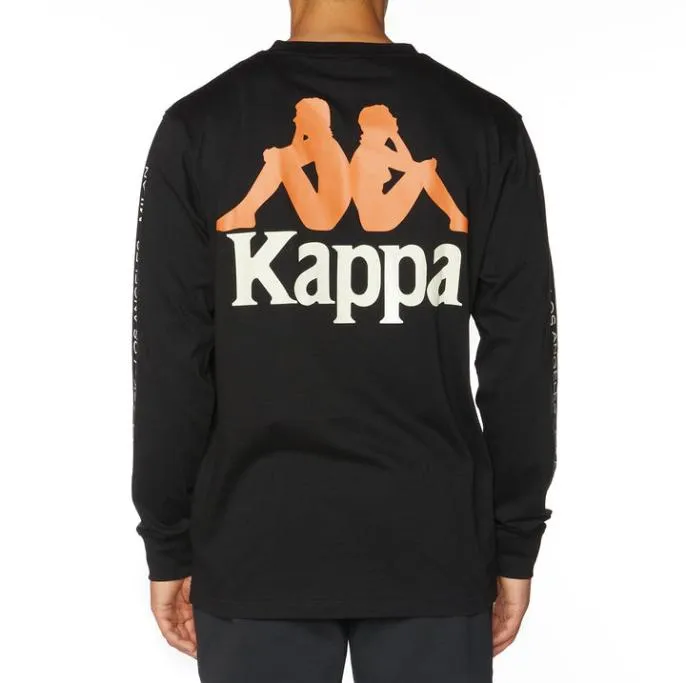 Authentic Llevar Longsleeves 8211 Black Black Men Kappa TShirts