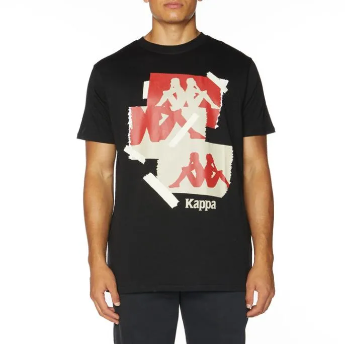 Authentic Neo TShirt 8211 Black Black Men Kappa TShirts